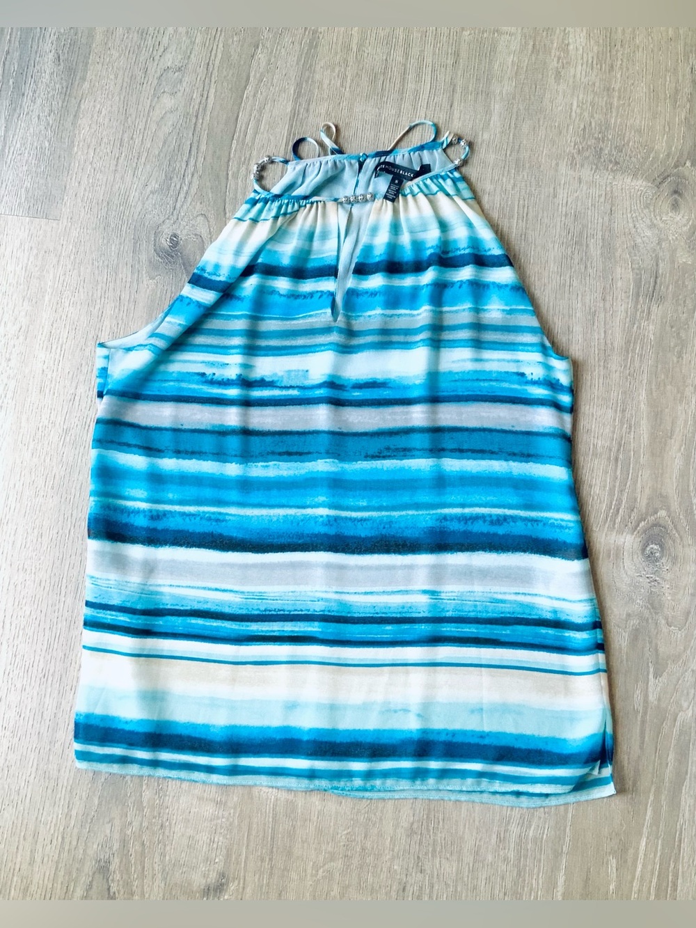 White House Black Market Striped Halter Blouse Small